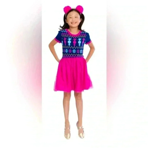 Trolls Girls Sweater Top Dress with Mesh Skirt Dream Works - Picture 1 of 7